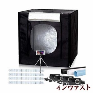 Konseen 撮影ボックス 大型 100x100x100cm 撮影キット 光度調整可能 384個 5500K LEDライト付き プロな 写真撮影 ボックス 撮影ブース 3