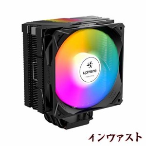 upHere CPUクーラーサイドフロー型 LGA1700対応 高性能 ARGB PWMファン採用 AURA Sync同期 5V 3PIN ARGB/Auto RGB ヒットパイプ６本 AM4