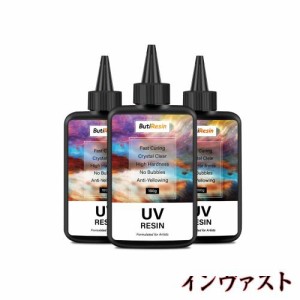 ButiResin レジン液 300g UVレジン液 大容量 ハードタイプ UV‐LED対応 高い透明度 急速硬化 黄変なし 低刺激 DIY レジンアート