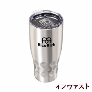 真空断熱タンブラー 蓋つき ステンレス 二重構造 魔法瓶 900ml シルバー RR RicoRich (RRWB11-SL-N)