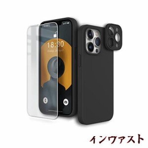 SURPHY iPhone13 Pro用ケース シリコン ，フィルム付き，レンズ保護フレームと通常カメラフレーム交換可能 6.1インチ対応(2021) 精細なマ