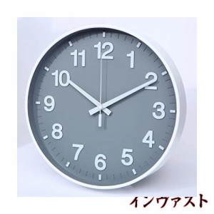 掛け時計 静音 北欧 おしゃれ 立体数字 直径30cm 連続秒針 クオーツ 壁掛け時計 灰色