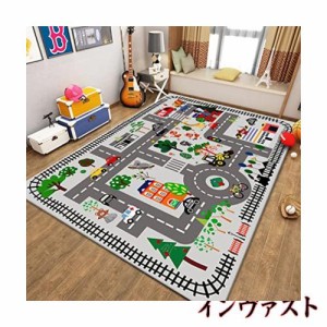 子供ゲームパッド 遊びマット 道路交通 カーペット プレイマット 線路 おもちゃ 子供部屋 ベット用 吸水 防音 防臭 防カビ 床暖房対応 ベ