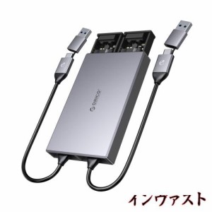 ORICO M.2 SSD 外付けケース NVME ケース*2 SSD ケース アルミニウム製 USB3.2 Gen2 10Gbps Type-C SSD拡張 ケース PCIe M-Key、B＆M Key