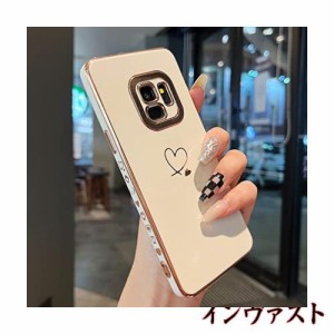 ZTOFERA Samsung Galaxy S9 用 ハートケース 柔軟な TPU シリコン メッキ加工 ソフト 軽量 耐衝撃 おしゃれ 韓国 可愛い ギャラクシー S9