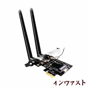 GLOTRENDS Mini PCIe to PCIe X1 アダプター、 ハーフハイト Mini PCIe WiFiモジュール, 3.5 dBi SMA アンテナ付き