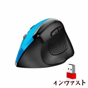 memzuoix 人間工学マウス ワイヤレスマウス、2.4G大型縦型マウス 光学式コードレスマウス 800/1200/1600 DPI、ノートパソコン、PC、デス