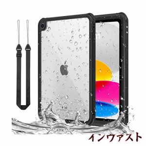 iPad 第10世代 防水ケース MoKo iPad 10世代 防水ケース 10.9型適用 IP68最高規格 完全防水 軽量 薄型 耐衝撃 360度全面保護 ストラップ