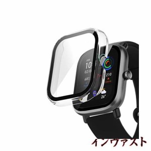 AiMaoo Amazfit GTS 4 Mini 対応 ケース 強化ガラスフィルム 保護 カバー 硬質ポリPC素材 一体化 耐衝撃 傷防止 変色防止 全面カバー 全