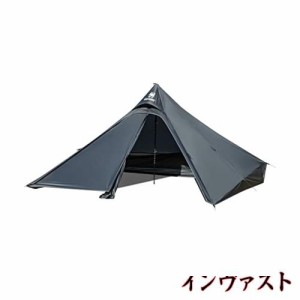 OneTigris TETRAピラミッドテント ワンポールテント ソロテント キャンプテント インナーメッシュテント メインポール付き 登山 アウトド