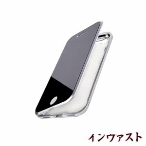 MIYUYU iPhone SE3 ケース SE2/8/7 カバー 覗き見防止 両面強化ガラス クリア アルミバンパー 360度フルカバー 全面保護 耐衝撃 マグネッ