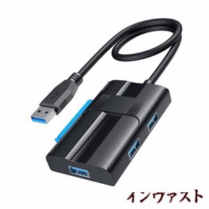 USB ハブ SATA USB 変換ケーブル、USB SATA 変換 ABLEWE [USB3.0ポート×3＋SATAポート] 2.5/3.5インチ HDD SSD SATA III UASP対応 最大1