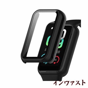 AiMaoo Amazfit Band 7 対応 ケース 強化ガラスフィルム 保護 カバー 硬質ポリPC素材 一体化 耐衝撃 傷防止 変色防止 全面カバー 全面保