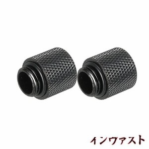 uxcell エクステンダーフィッティング オス-メス G1/4 x 15 mm 水冷システム用 2個 ブラック