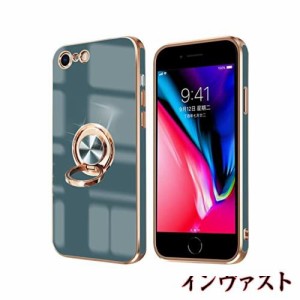 iPhone se2/se3/7/8 ケース リング付き アイフォンse2/se3/7/8 リング カバー 全面保護 スマホケース TPU 耐衝撃 スタンド機能 車載スタ