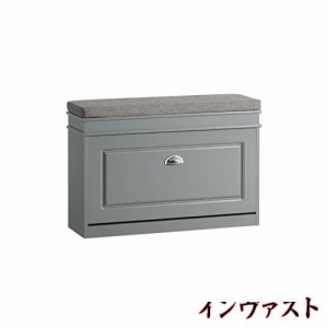 SoBuy 玄関ベンチ 下駄箱 シューズラック 収納ツール スリム 薄型 幅75×奥行24×高さ51cm 靴収納 靴箱 省スペース おしゃれ 収納ベンチ 