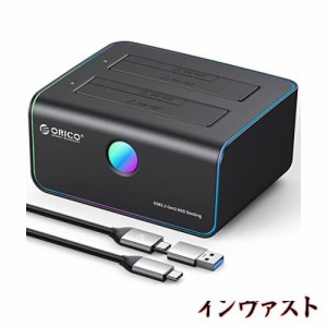 ORICO USB 3.2 Type-C to SATA HDDスタンド RGB HDDドッキングステーション 2.5/3.5インチ HDD ケース 最大36TB UASP搭載 【Type CとType