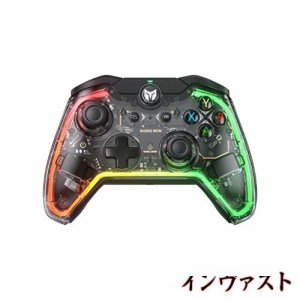 PCコントローラー、BIGBIG WON Rainbow Lite有線ゲームコントローラー、PC RGBライト、カスタムボタン、マクロ、ターボ、Switch/PC用デュ