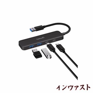 デュアルUSB C USB A 3.0ハブ。2* USB-C 3.0と2* USB-A 3.0の4ポート、ラップトップ、PS4、フラッシュドライブ、HDD、Xbox、プリンタ、マ