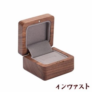 Muso Wood 指輪ケース 木製 プロポーズ リングケース 携帯用 指輪ボックス 持ち運び ミニ アクセサリーケース おしゃれ ジュエリーケース