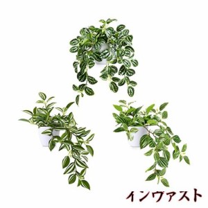 MOSADE フェイクグリーン 光触媒 3点セット 人工観葉植物【スイカペペ+ハカタカラクサ+ペペロミアプテオラータ】ミニ インテリアグリーン