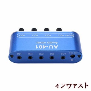 Dovhmoh ステレオミキサー（4入力、1出力） 独立したコントロールボード DIYヘッドフォンアンプケース DC12V