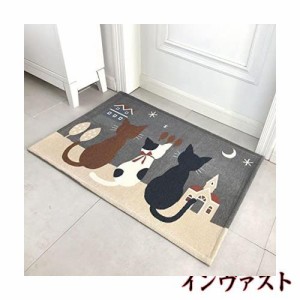 玄関マット ねこ柄 ラグマット 猫柄 室内 屋内 おしゃれ かわいい カーペットリビング対応 キッチンマット 洗面所マット 玄関まっと 洗え