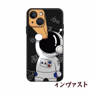 Kunyehdo スマホケース iPhone 11 ケース カバー 対応 iPhoneケース 可？い 宇宙飛行士 望遠鏡 黒色 ブラック アニメ 宇宙 人気 おしゃれ