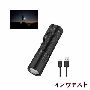 懐中電灯戦術 高輝度 800ルンメー ハンデイライト 小型 軽量 ledライト typeーＣ充電式 1200mAh タクティカルライト フラッシュライト IP