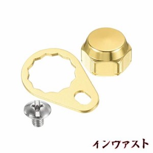 PATIKIL 釣りリールハンドルネジナットロッキングプレート 左手ネジ M8ナットキャップ交換 DIY釣りアクセサリー用 ゴールド