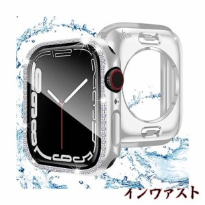 ANYOI 対応 Apple Watch ケース Series 9/8/7 41mm 防水ケース 光沢 ラインストーン一体型360ど度 Apple Watch 保護 カバー ガラスフィル