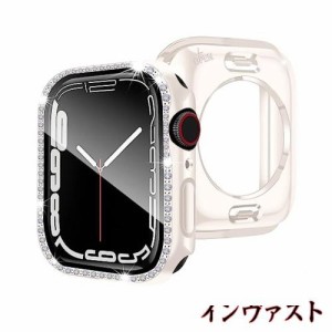 ANYOI 対応 Apple Watch ケース Series 9/8/7 41mm 防水ケース 光沢 ラインストーン一体型360ど度 Apple Watch 保護 カバー ガラスフィル