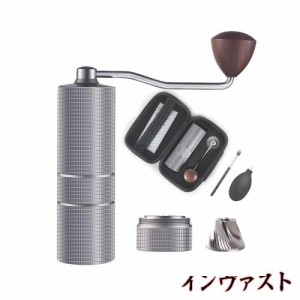 One Bean 手挽きコーヒーミル 無限C3 清掃やすい着脱式全能六角ステンレス臼 全金属 コーヒーグラインダー 手動式 粗さ調整機能 携帯便利