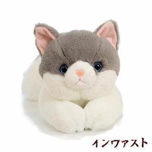 ぬいぐるみ グレー猫 リアル 50cm 大きい ネコ 猫 ふわふわ 柔らか 生々しい 可愛い クリスマス 寝具 ぬいぐるみ 抱き枕 人気 お誕生日プ