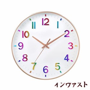 掛け時計 おしゃれ 北欧 連続秒針 静音 壁掛け時計 夜間秒針停止 掛時計 自宅 寝室 部屋飾り 贈り物 グラデーションカラー