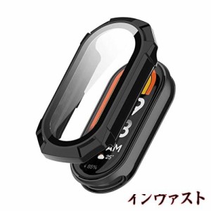 For Xiaomi Band 8 ケース 全面保護 PCフレーム+強化ガラスフィルム 一体型 高透過率 9H硬度 衝撃吸収 充電対応 脱着簡単Xiaomi Mi Smart