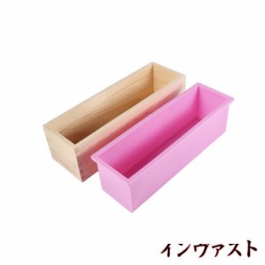 石鹸型 シリコン木製ボックス ローズライナー 石鹸型 長方形 石鹸型 石鹸作り用 シリコンライナー 石鹸型 木製ボックス DIY作成ツール ケ
