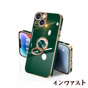 iPhone 14 ケース リング付き イフォン14 リング TPU カバー 全面保護 耐衝撃 スマホケース 360°回転 スタンド機能 携帯カバー 車載ホル