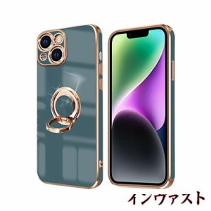 iPhone 14 ケース リング付き アイフォン14 リング カバー 全面保護 スマホケース TPU 耐衝撃 スタンド機能 車載スタンド対応 ストラップ