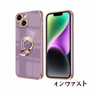 iPhone 14 ケース リング付き アイフォン14 リング カバー 全面保護 スマホケース TPU 耐衝撃 スタンド機能 車載スタンド対応 ストラップ