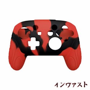 PlayVital Switch Proコントローラーに対応用人間工学に基づいた滑り止めシリコンカバーケース、Switch Proコントローラー用ソフトラバー