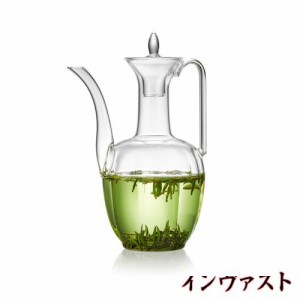 POKALOTEA (ポカロティー) 耐熱ガラス？？急須 ?宋硝子ティーポット お茶 お酒 生ビール 紹興酒 コーヒー 取手蓋付き 満水容量560ML 直火