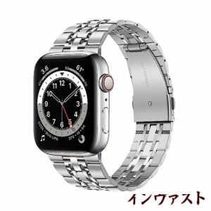 アップルウォッチバンド コンパチブル Apple Watch バンド 45mm 44mm 42mm、男性女性 iWatch バンド ソリッドステンレススチールメタル交