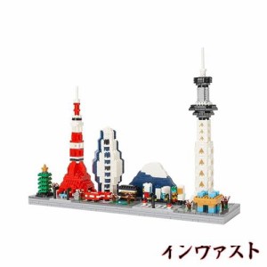 LULUFUN マイクロブロック 東京 シティシリーズ スカイライン アーキテクチャー スカイツリー 東京タワー 建築 ブロック おもちゃ プレゼ