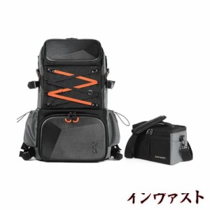 [K＆F Concept] カメラバッグ カメラリュック EVA材質防水耐衝撃 32L 大容量 おしゃれ リュックサック レインカバー付き 15.6インチPC収