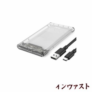 Netac 2.5インチ HDD/SSD ケース Type C USB3.1/USB3.0 透明ハードディスクケース ssd 外付けケース SATA-USB変換ボックス ネジ＆工具不