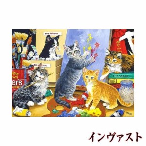 CHengQiSM 1000ピース ジグソーパズル 絵を描いてる猫たち パズル 猫 おしゃれ インテリア（70×50cm）