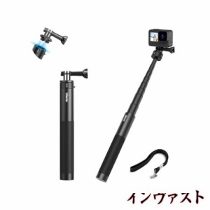 Ulanzi 154cm自撮り棒 Go-Quick II クイックリリース Gopro用自撮り棒 目に見えない 自撮り棒 長さ24.5cm から154.3cmまで 調節可能 8階