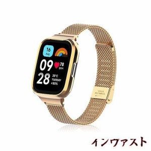 [HeeNia] Xiaomi Redmi Watch 3 Active 対応 バンド 金属ベルト ステンレス製 替えベルト 長さ調節可能 柔らしい 男女兼用Xiaomi Redmi W