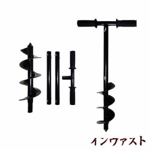 穴掘りドリル 手動式アースドリル 黒 10cm/15cm/20cm 園芸用 アースドリル 手動 穴掘り器 滑り止めハンドル付き ガーデン工具 便利 芝生 